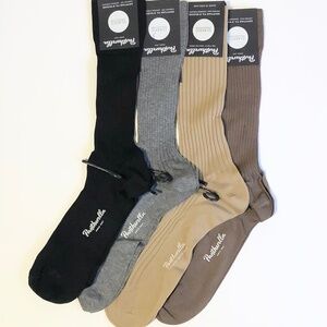 Set of 4 pr Pantherella Socks Sz L (11.5-13) Danvers Brown Khaki Grey Black NWT